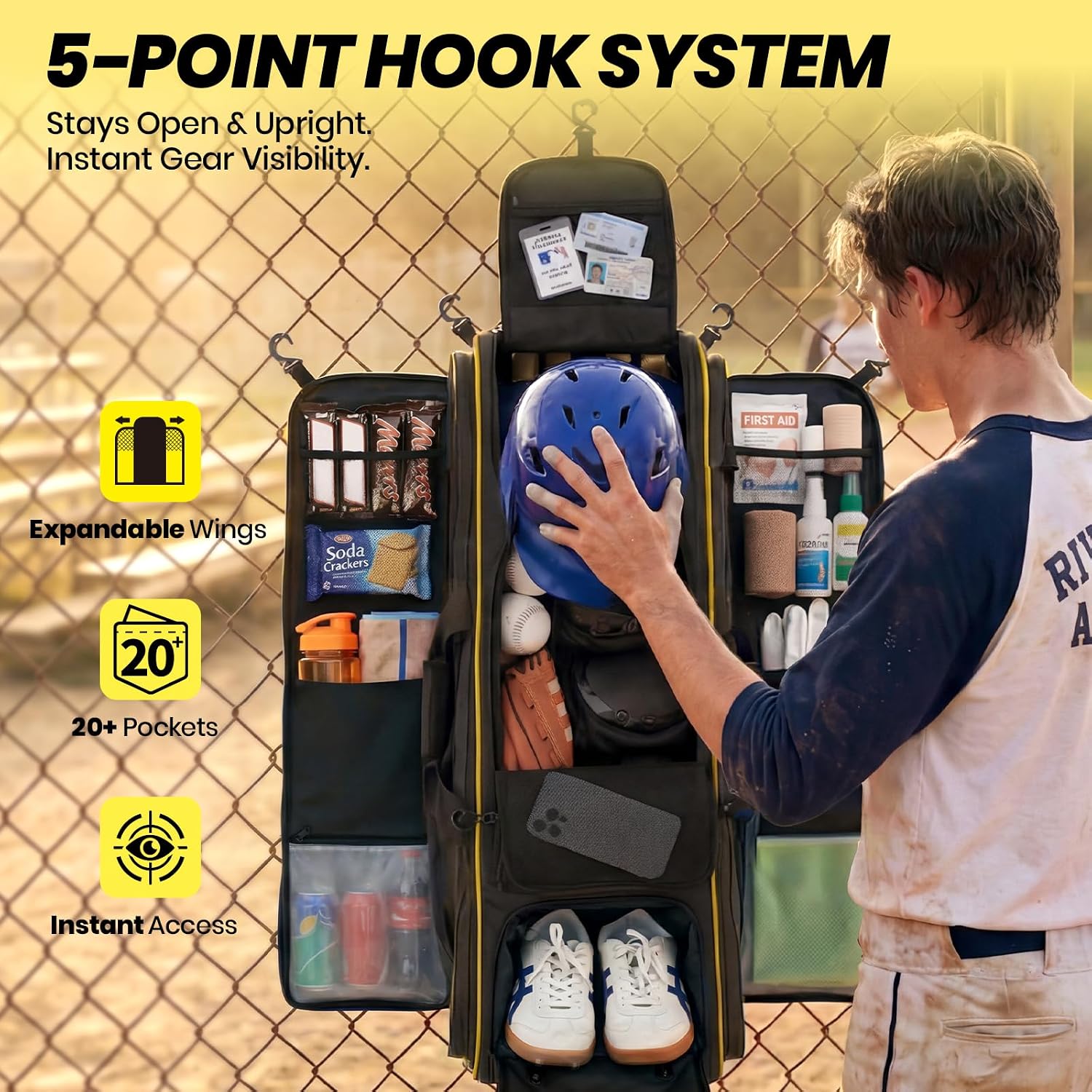 Bolsa de Beisebol e Softbol de - Sports Equipment Bag With Wheels avaliação e preço
