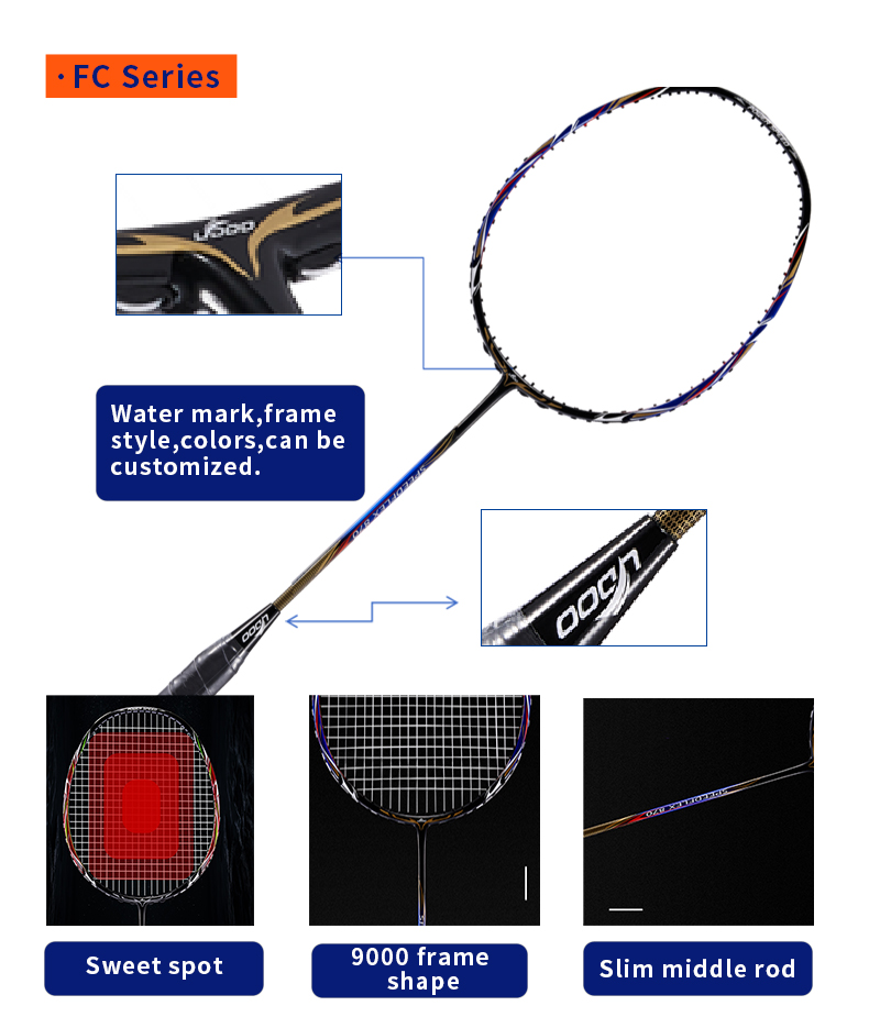 Raquete de badminton G5 grip e - Badminton Racket Carbon avaliação e preço