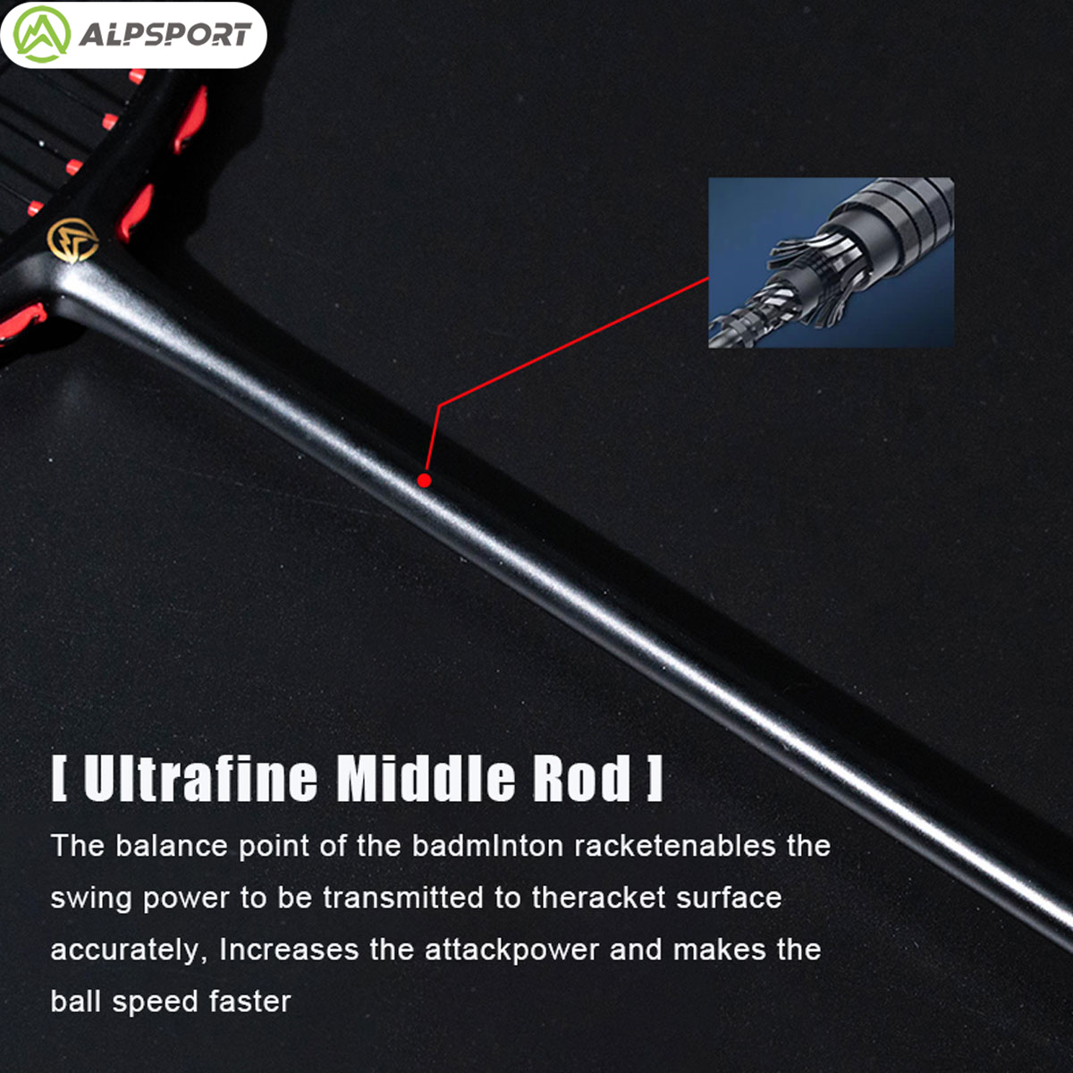 Alpsport MH-V5 5U 75g Ondulado - Badminton Racket Carbon avaliação e preço